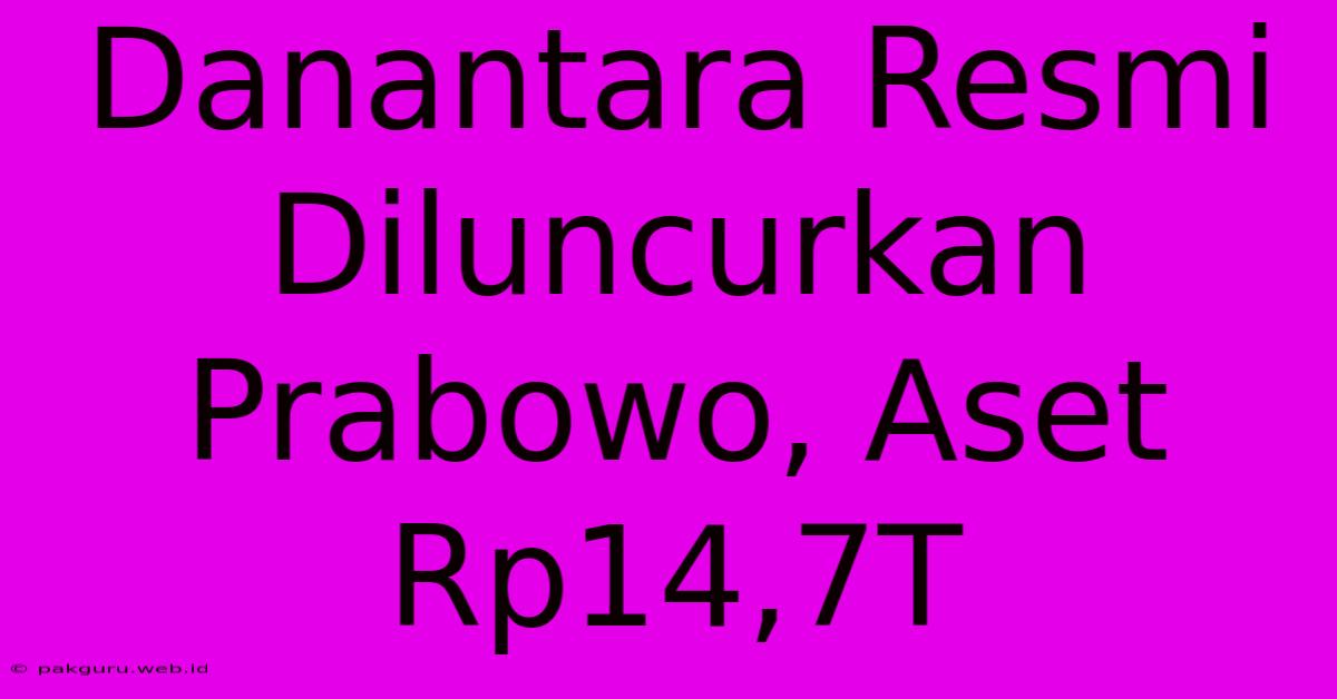 Danantara Resmi Diluncurkan Prabowo, Aset Rp14,7T