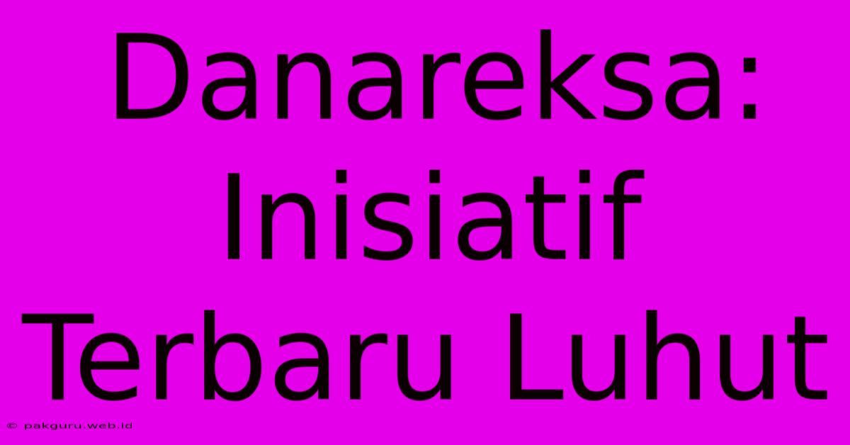 Danareksa: Inisiatif Terbaru Luhut