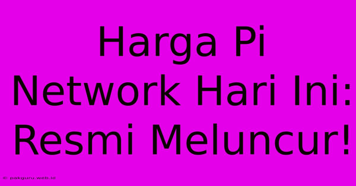 Harga Pi Network Hari Ini: Resmi Meluncur!