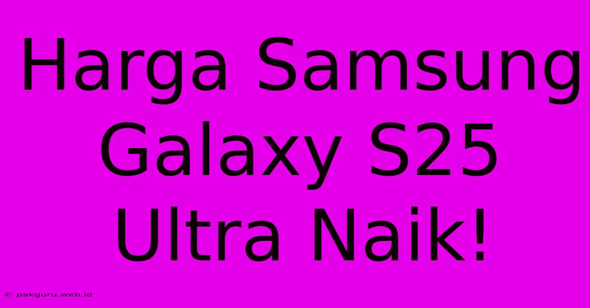 Harga Samsung Galaxy S25 Ultra Naik!