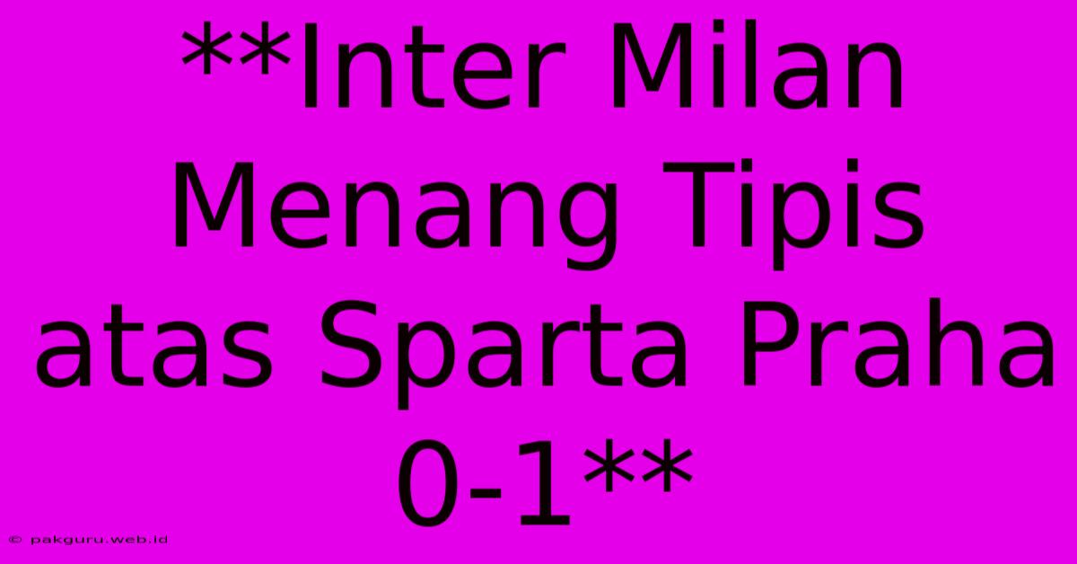 **Inter Milan Menang Tipis Atas Sparta Praha 0-1**