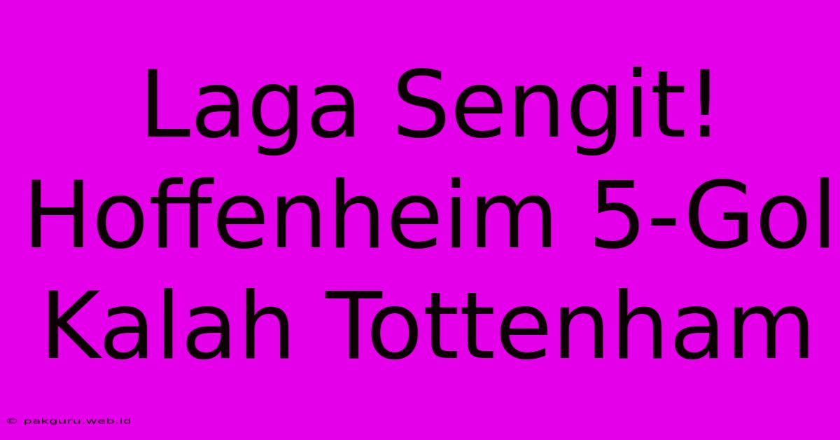 Laga Sengit! Hoffenheim 5-Gol Kalah Tottenham