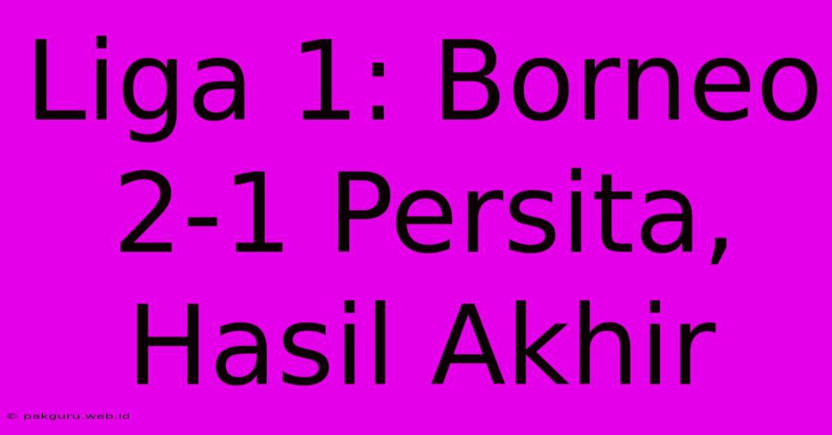 Liga 1: Borneo 2-1 Persita, Hasil Akhir