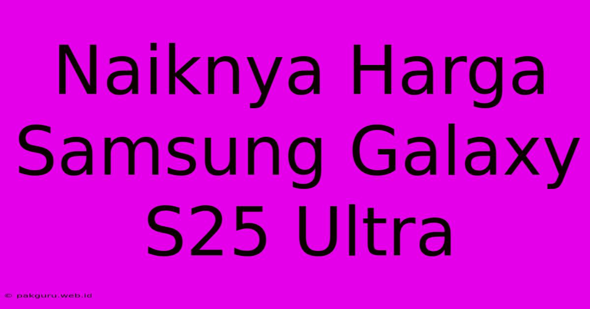 Naiknya Harga Samsung Galaxy S25 Ultra