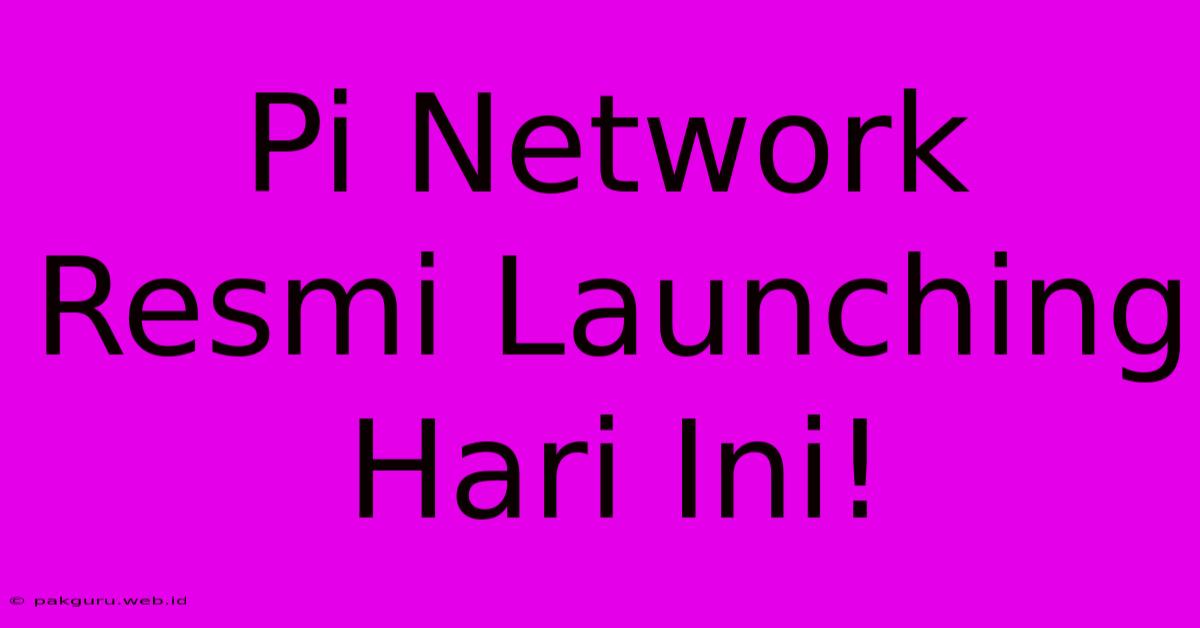 Pi Network Resmi Launching Hari Ini!