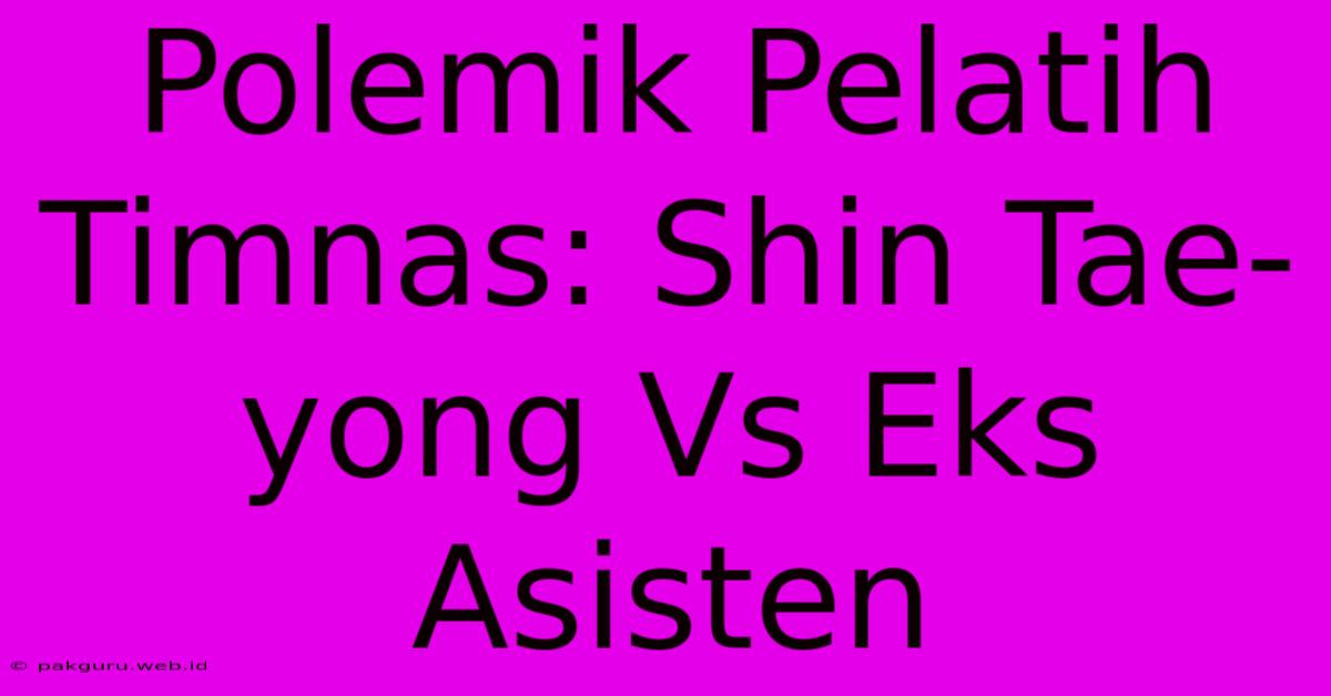 Polemik Pelatih Timnas: Shin Tae-yong Vs Eks Asisten