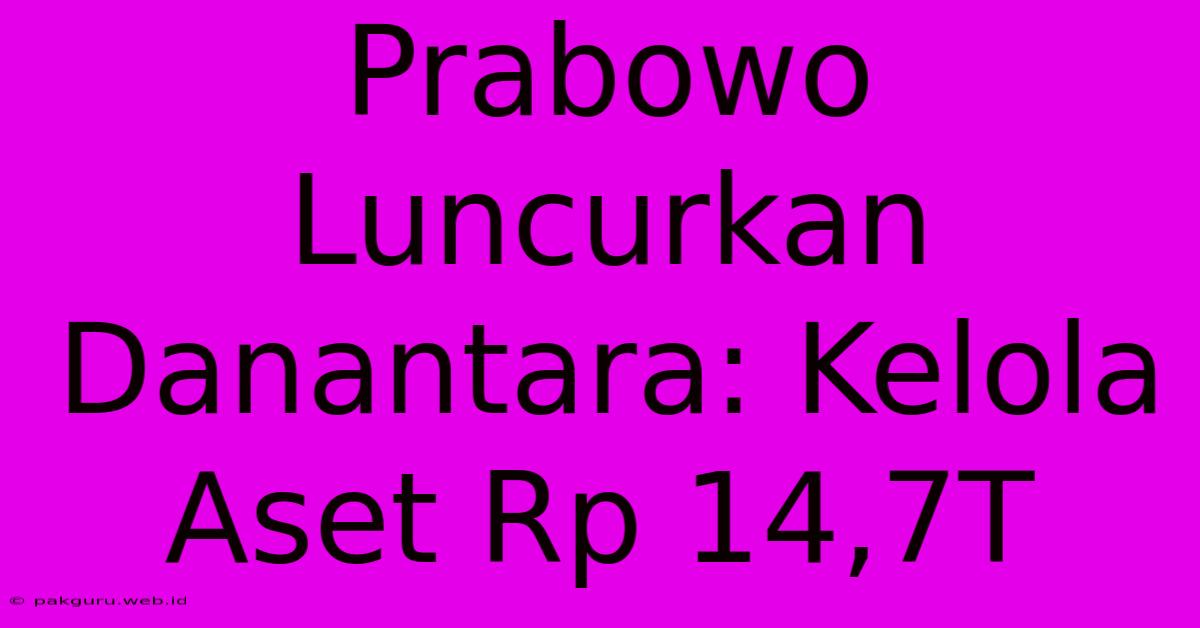 Prabowo Luncurkan Danantara: Kelola Aset Rp 14,7T