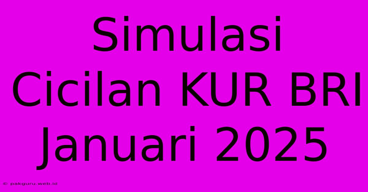 Simulasi Cicilan KUR BRI Januari 2025