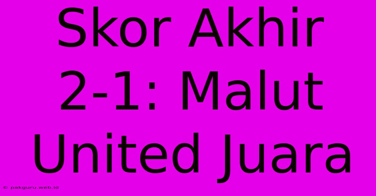 Skor Akhir 2-1: Malut United Juara