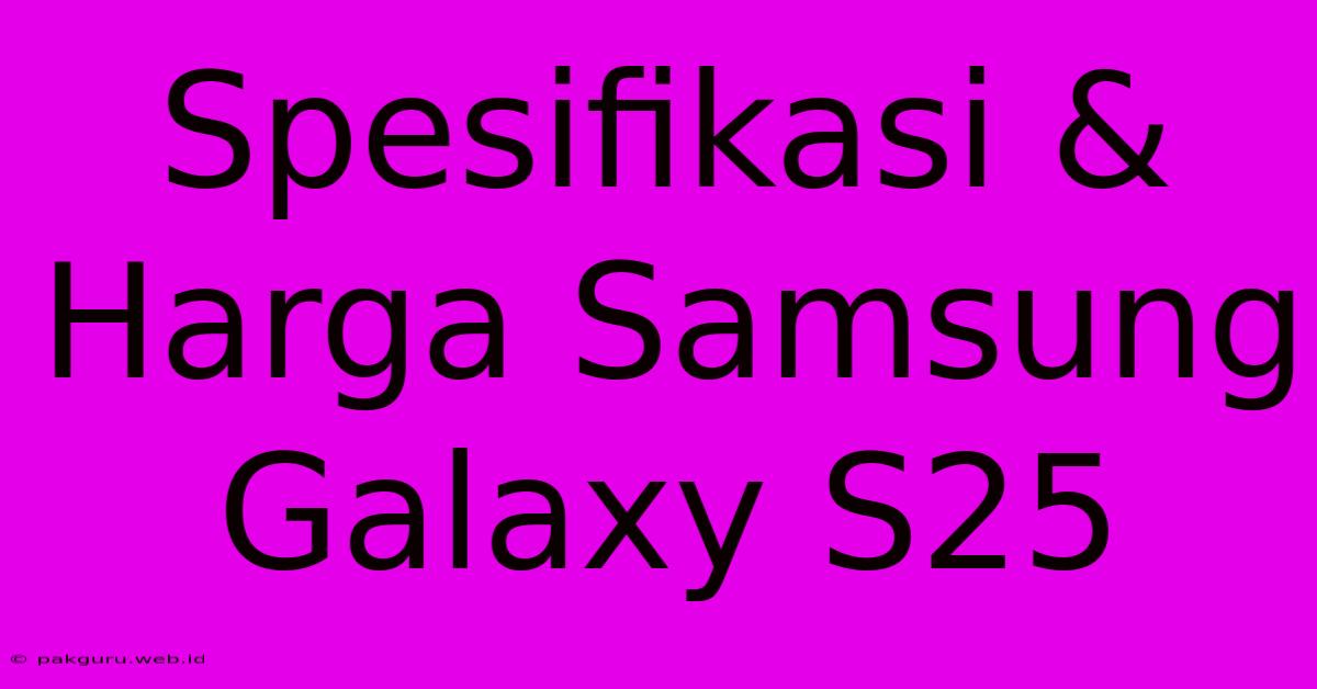 Spesifikasi & Harga Samsung Galaxy S25