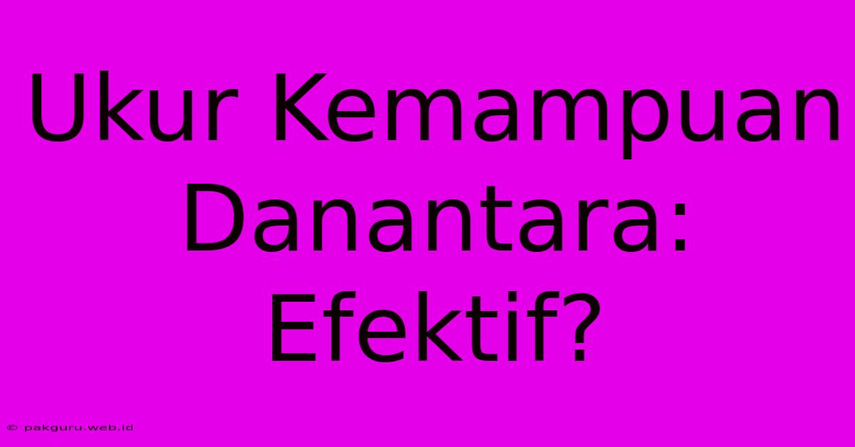 Ukur Kemampuan Danantara: Efektif?