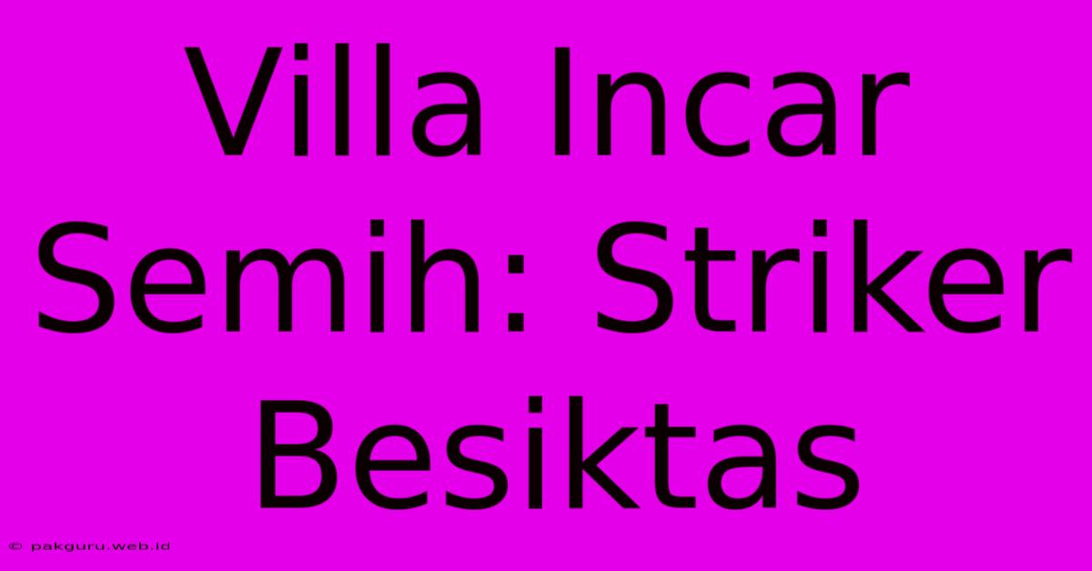 Villa Incar Semih: Striker Besiktas